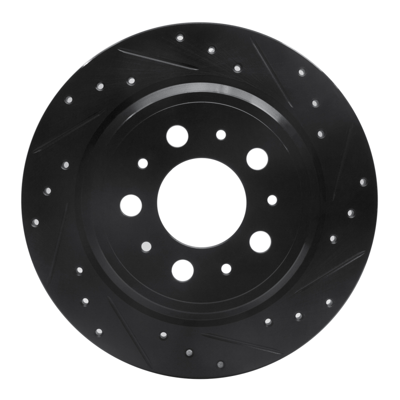 Volvo V70 Brake Rotor (1) - Rear Right - R1 Concepts - Drilled & Slotted - Black - `99-`09 Volvo V70 Brake Rotor (1) - Rear Right - R1 Concepts - Drilled & Slotted - Black - `99-`09